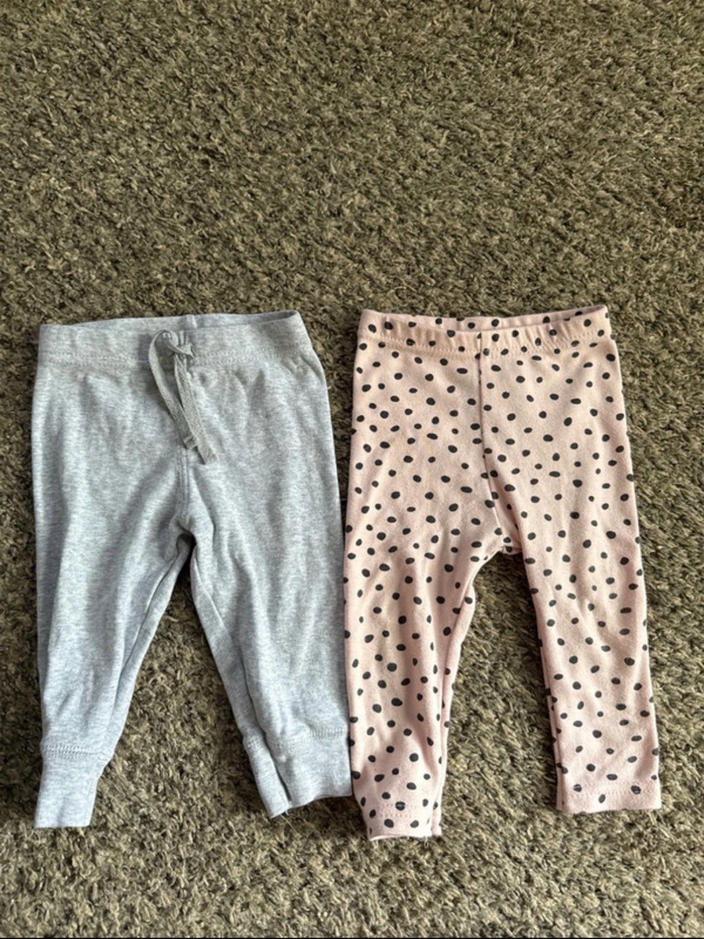 Kids Cotton Jersey Leggings - Pink Polka Dot & Heather Gray (2-Pack)